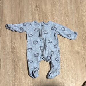 Petit Lem Blue Patterned Kids One Piece